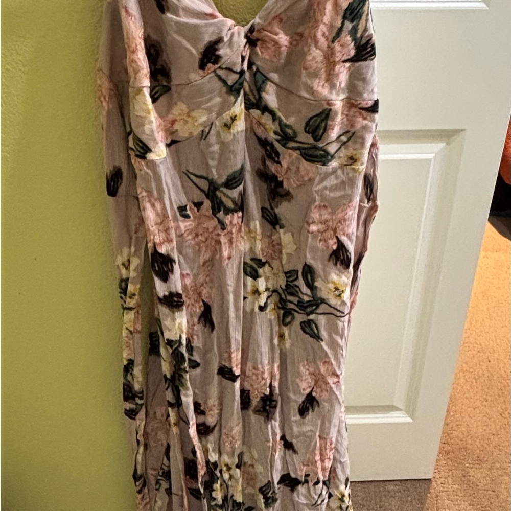 Floral Print Women's Dress w/ Tie-Back